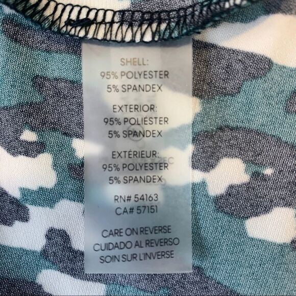 Calvin Klein emerald green black white Sleeveless Leopard-Print Blouse Sz XS - Picture 7 of 12